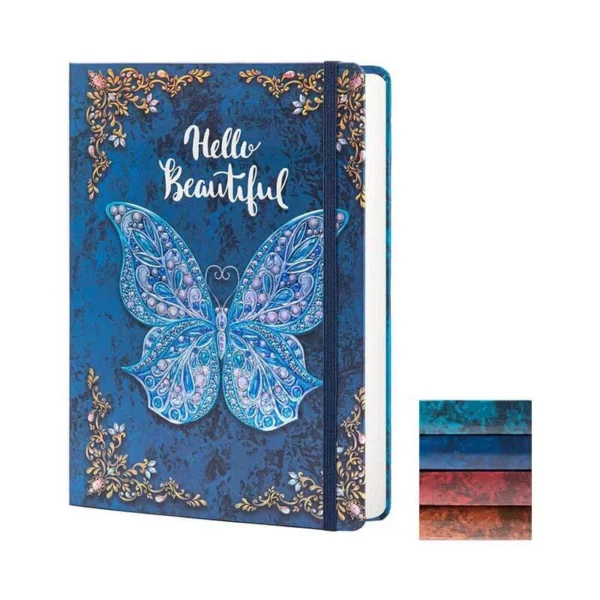 College Ruled Journal for Writing-B5 3D Butterfly Embossed Hardcover notebooks -Writing Journal for Women-with Elastic Closure Band, 192 Pages Lined Paper for School, Office, Home, 9″ X 6.9″
