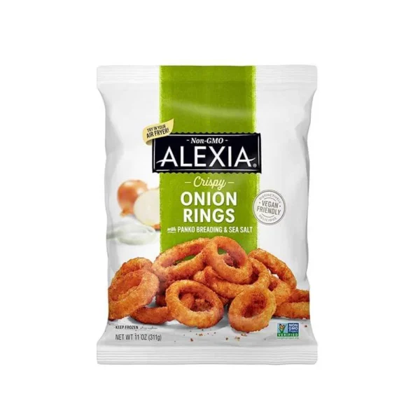 Alexia Crispy Onion Rings with Panko Breading and Sea Salt, Non-GMO Ingredients, 11 oz (Frozen)